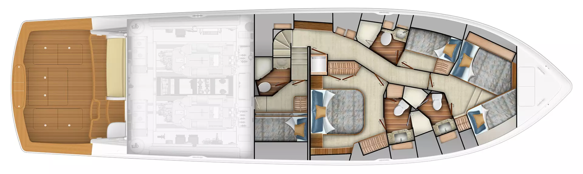 Viking 68 Convertible-2026-NEW BUILD Staten Island-New York-United StatesLower Deck  Forward Cross Over Option  1208819