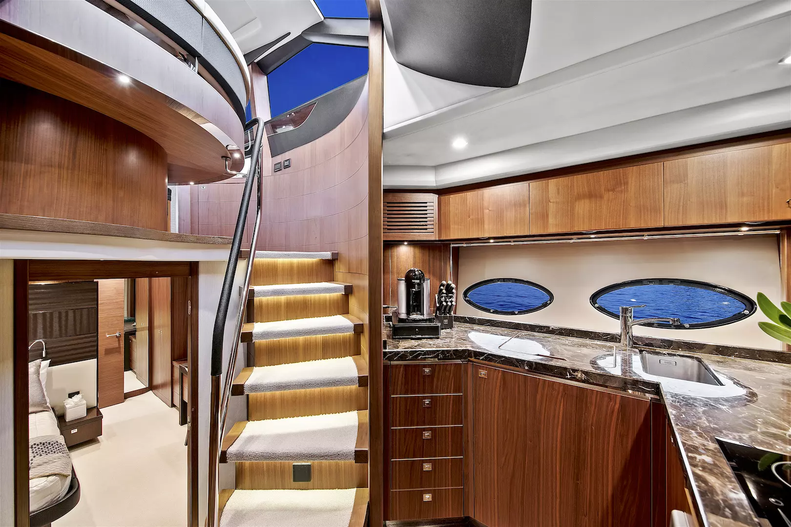 Princess V72-2014-BREATHLESS Marina Del Rey-California-United StatesStairway to Galley 1348543